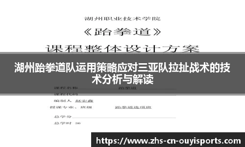 湖州跆拳道队运用策略应对三亚队拉扯战术的技术分析与解读
